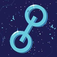 Abstract Cosmic Symbol Intertwined Circles and Bar Design vector