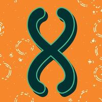 Abstract Number Eight Design Teal and Orange Graphic vector