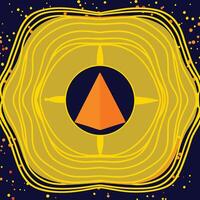 Abstract Pyramid Design Yellow and Orange Geometric Art vector