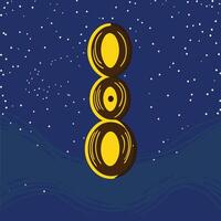 Cosmic Circles Abstract Night Sky Design vector