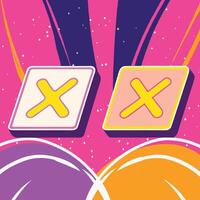 Abstract Graphic Design Two Colorful X Marks vector
