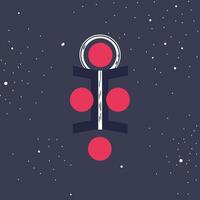 Abstract Cosmic Alignment Celestial Symbolism and Red Planet Design vector