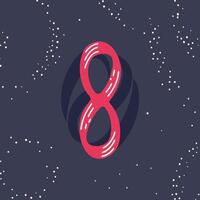 Cosmic Number Eight Abstract Space Design vector