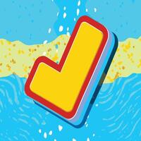 Abstract Checkmark in Vibrant Water Scene vector