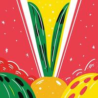 Abstract Colorful Shapes, Red, Yellow, Green Design vector