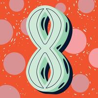 Abstract Number Eight, Modern Design, Geometric Shapes, Colorful Background, Illustration, Artistic Number, Eight Design, Digital Art, Creative Number, Graphic Design vector