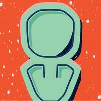 Abstract Green Figure on Red Background vector