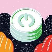 Abstract Power Button Digital OnOff Switch Concept vector