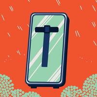 Abstract Illustration Vertical Rectangular Panel with Central Crossbar vector