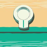 Abstract Circular Design Beach, Ocean, and Minimalist Art vector