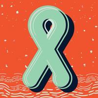 Abstract Teal Ribbon Design, Waves Background vector