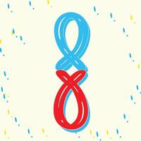 Abstract Intertwined Shapes Red and Blue Design vector