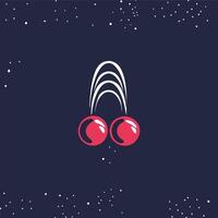 Abstract Cherry Design Red Circles and Arcs vector