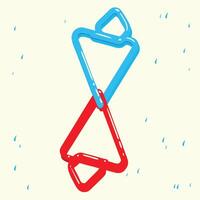Abstract Interlocking Triangles Red and Blue Geometric Design vector