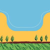 Abstract Landscape Sky, Trees, and Rolling Hills vector