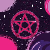 Cosmic Pentagram A Celestial Design vector
