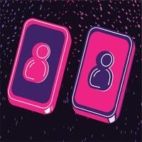 Dual User Interface Design Abstract Profile Icons vector