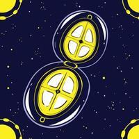 Cosmic Vessel Spacecraft Design in Deep Space vector