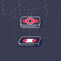 Retro Media Cassette Tape and Case vector