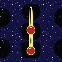 Cosmic Pendant Celestial Design with Red Gems vector