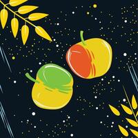 Abstract Fruit and Leaf Design vector