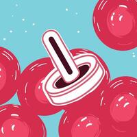 Abstract Design Red Circles and Spinning Top vector