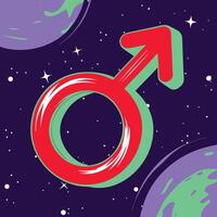 Cosmic Gender Symbol Abstract Space Art vector