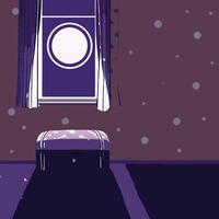 Purple Room with Trunk and Window vector