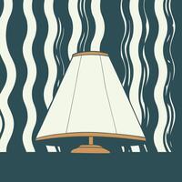 Abstract Table Lamp with Wave Pattern Background vector