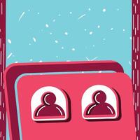 Dual Profile Display User Interface Design vector