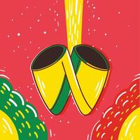 Abstract Colorful Design Yellow, Red, and Green vector