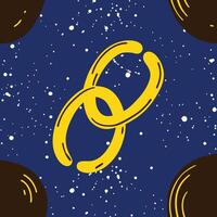 Cosmic Intertwined Rings Abstract Space Art vector