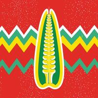 Abstract Plant Form with Zigzag Pattern vector