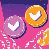 Abstract Colorful Design with Downward Arrows vector