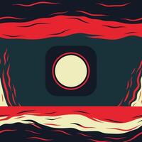Abstract Red and Black Wave Pattern with Central Circle vector