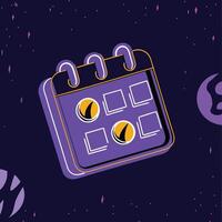 Schedule Organization Calendar App Design vector