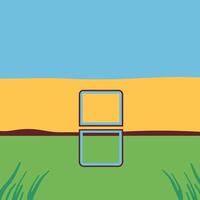 Abstract Landscape with Double Square Frame vector