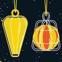 Suspended Shapes Abstract Geometric Design vector