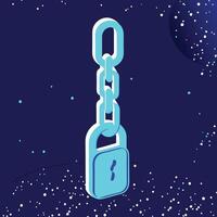 Secure Link Chain and Lock Graphic vector