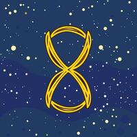 Cosmic Number Eight Celestial Design vector