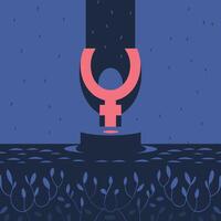 Feminine Symbolism Abstract Art of Growth and Renewal vector