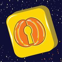 Abstract Keyhole Design Orange and Yellow Cosmic Key vector