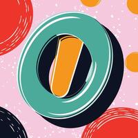 Abstract Teal and Orange Circular Design vector