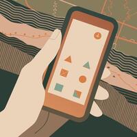 Mobile App Interface Design Geometric Shapes Navigation vector