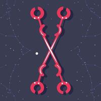 Abstract X Shaped Design with Circular Elements vector