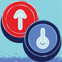 Abstract Circular Icons Up and Down, On and Off vector