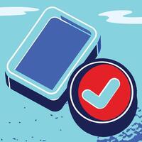 Mobile Device Approval Digital Verification Check vector
