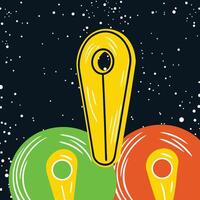 Abstract Spacecraft Design Colorful Planets and Cosmic Flight vector