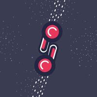 Abstract Geometric Design with Red and Dark Circles vector