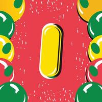 Abstract Capsule Design with Colorful Circles vector